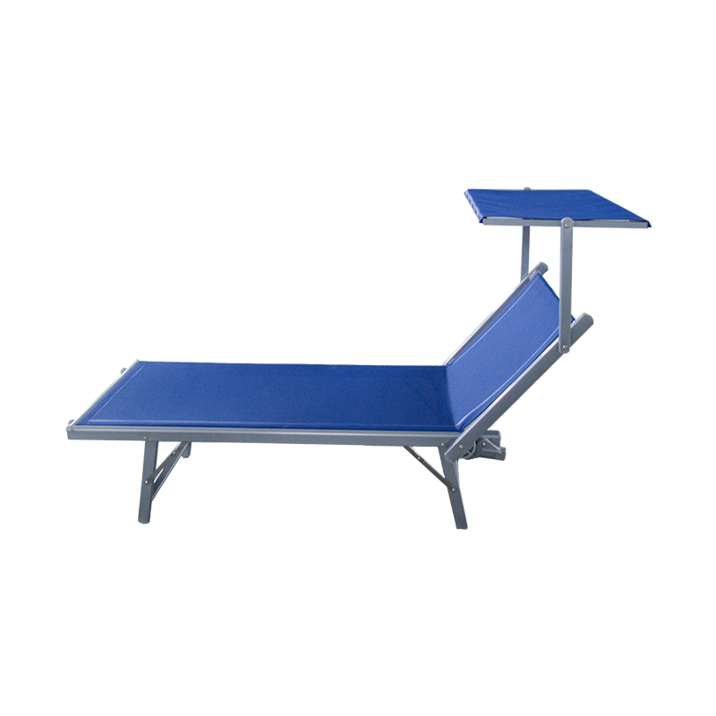 Aluminyo natitiklop beach sun natutulog bed beach lounge na may bubong