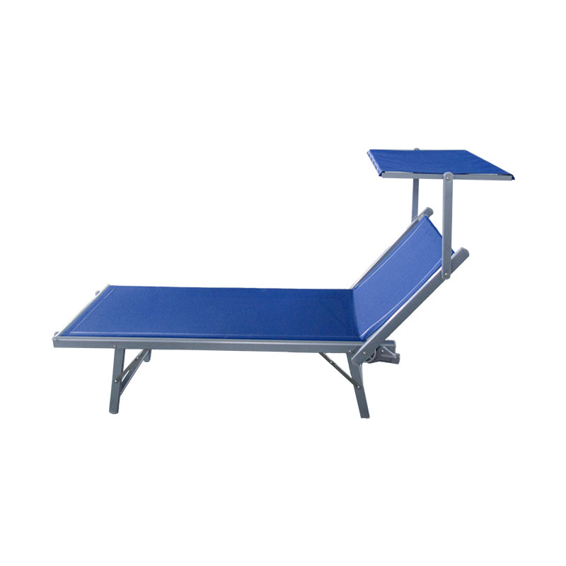 Aluminyo natitiklop beach sun natutulog bed beach lounge na may bubong