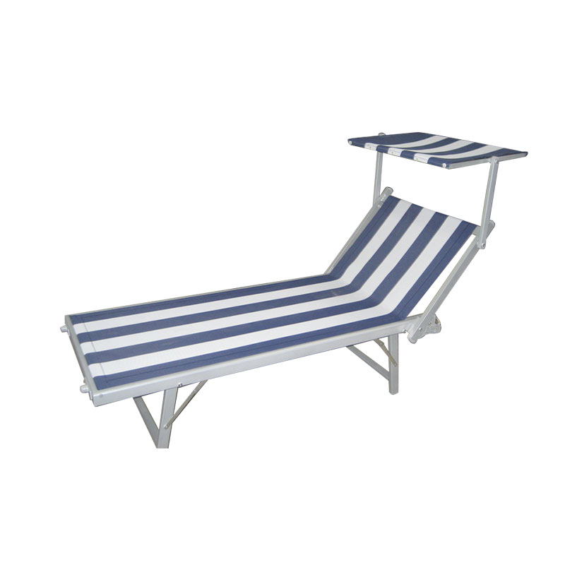 Aluminyo natitiklop beach sun natutulog bed beach lounge na may bubong